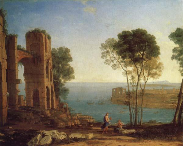 Claude Lorrain The Harbor of Baiae with Apollo and the Cumaean Sibyl Germany oil painting art